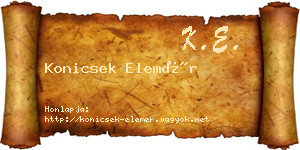 Konicsek Elemér névjegykártya
