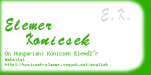 elemer konicsek business card